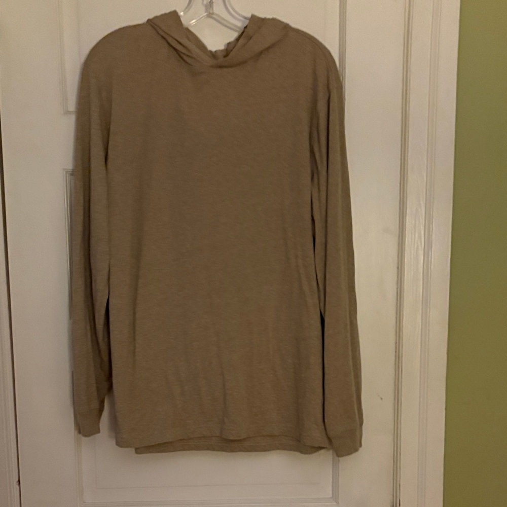 J. Crew Men's Lightweight Hooded Long-Sleeve Shirt — Beige/Tan
